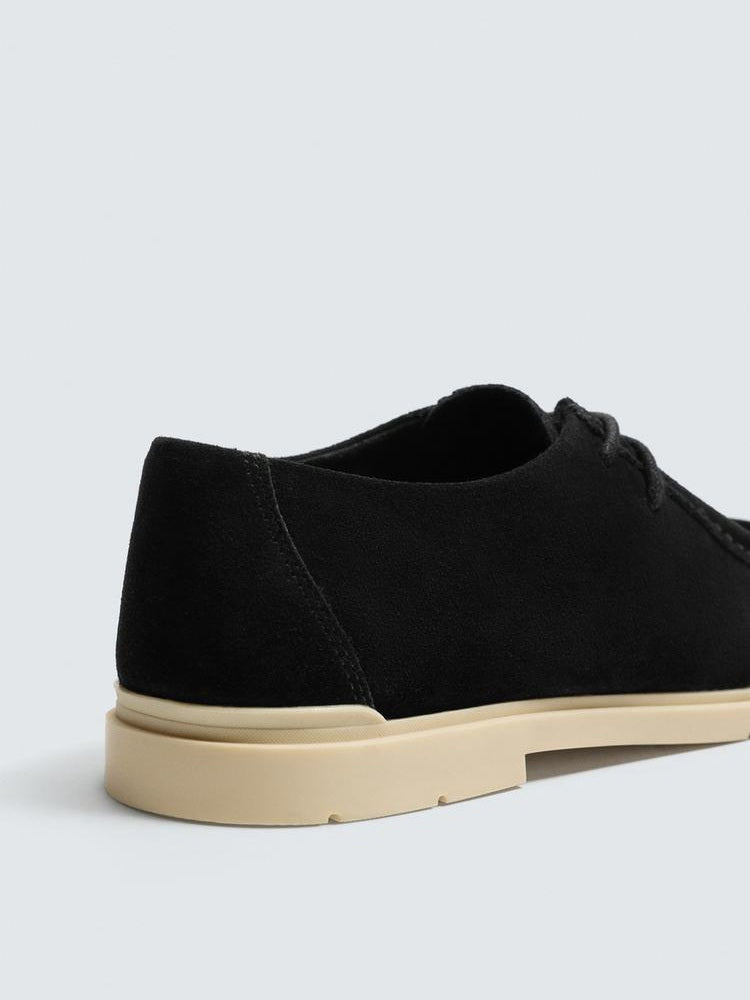 Zara Leather Casual Shoes in Black