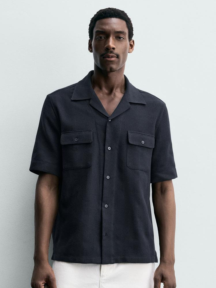 Zara Striped Jacquard Pocket Shirt