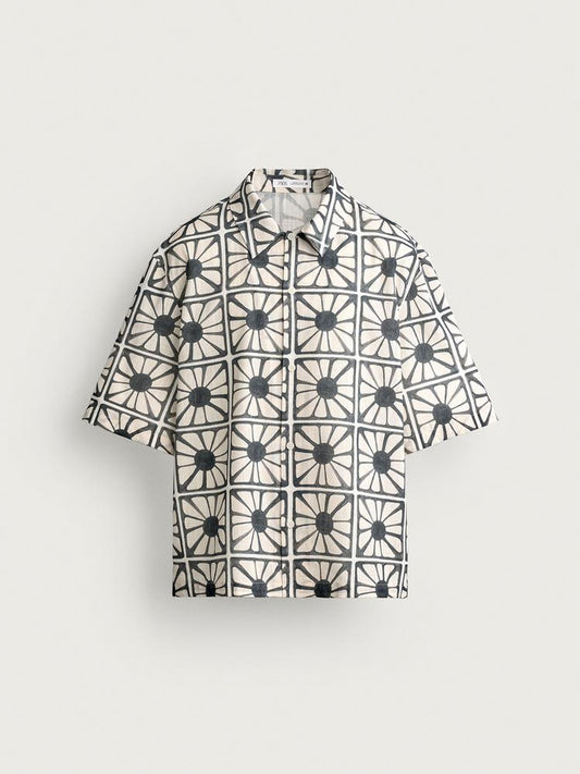 Zara Relaxed Fit Mosaic Print Shirt
