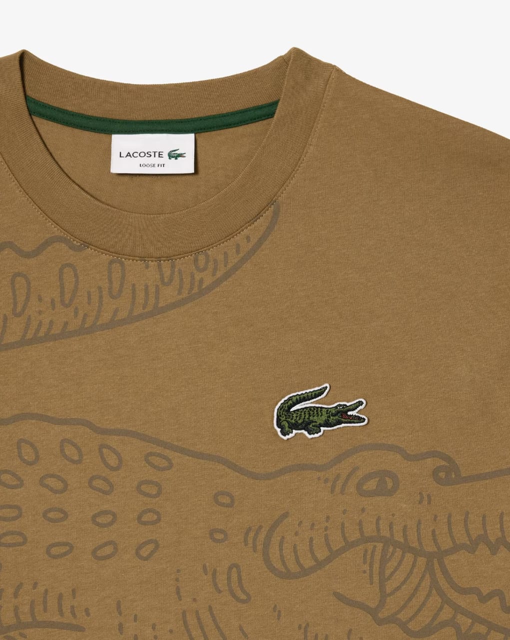 Men's Loose Fit Crocodile Print Crewneck T-shirt