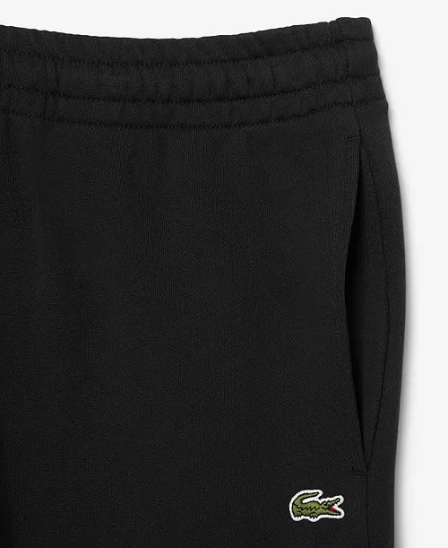 Lacoste Black Tapered Fleece Sweatpants In Black