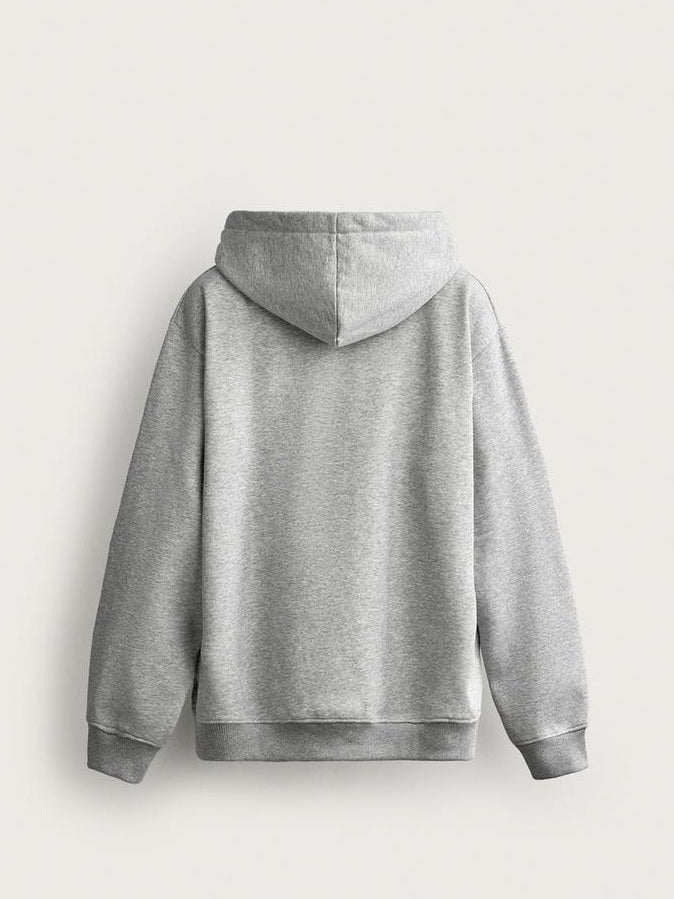 Zara Regular Fit Heavyweight Hoodie In Grey