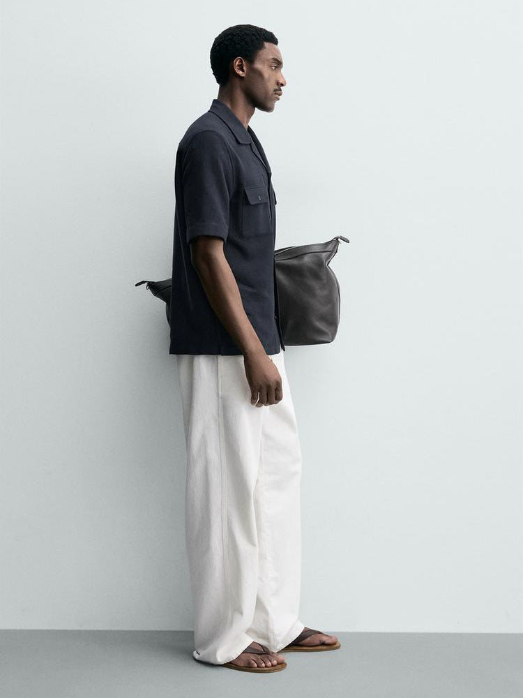 Zara Striped Jacquard Pocket Shirt