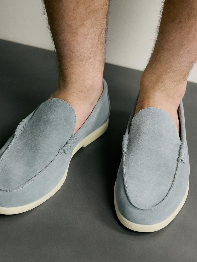 Zara Casual Leather Loafer In Blue