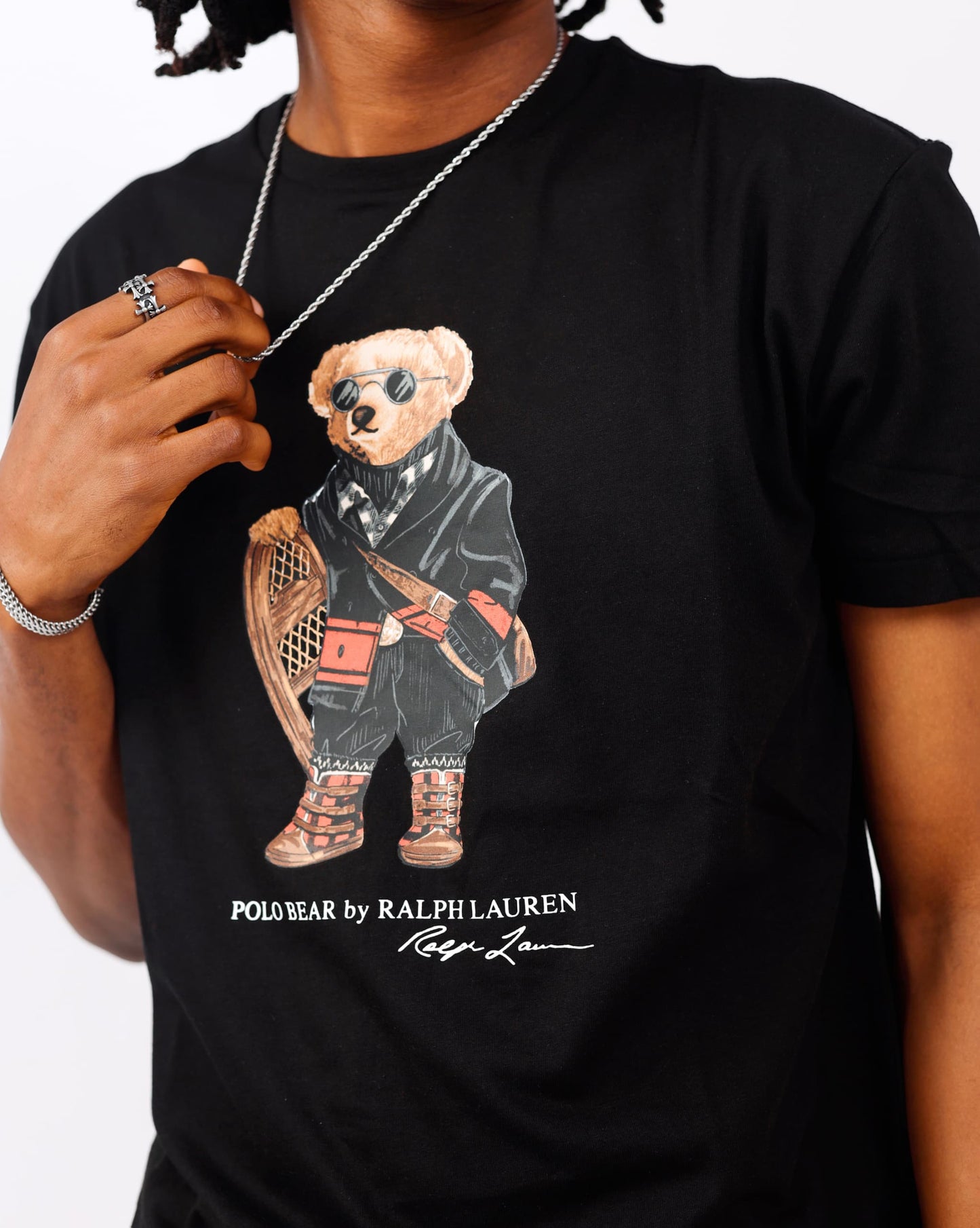 Polo Ralph Black Classic Fit Polo Bear T-shirt