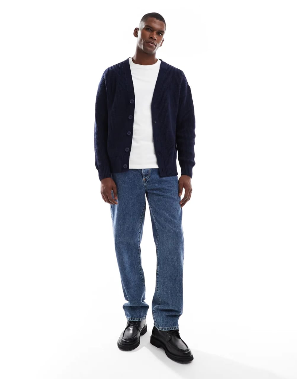 New Look Navy Ribbed Cardigan