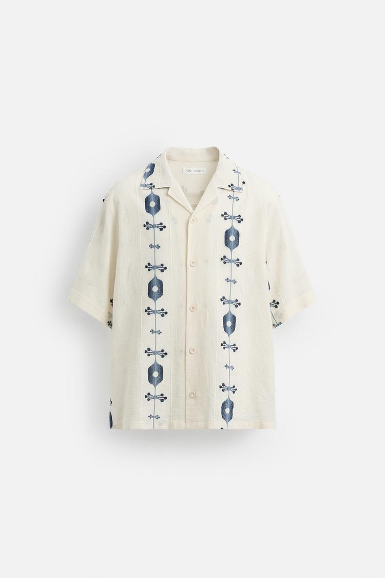 Zara Beige Shirt in Pattern