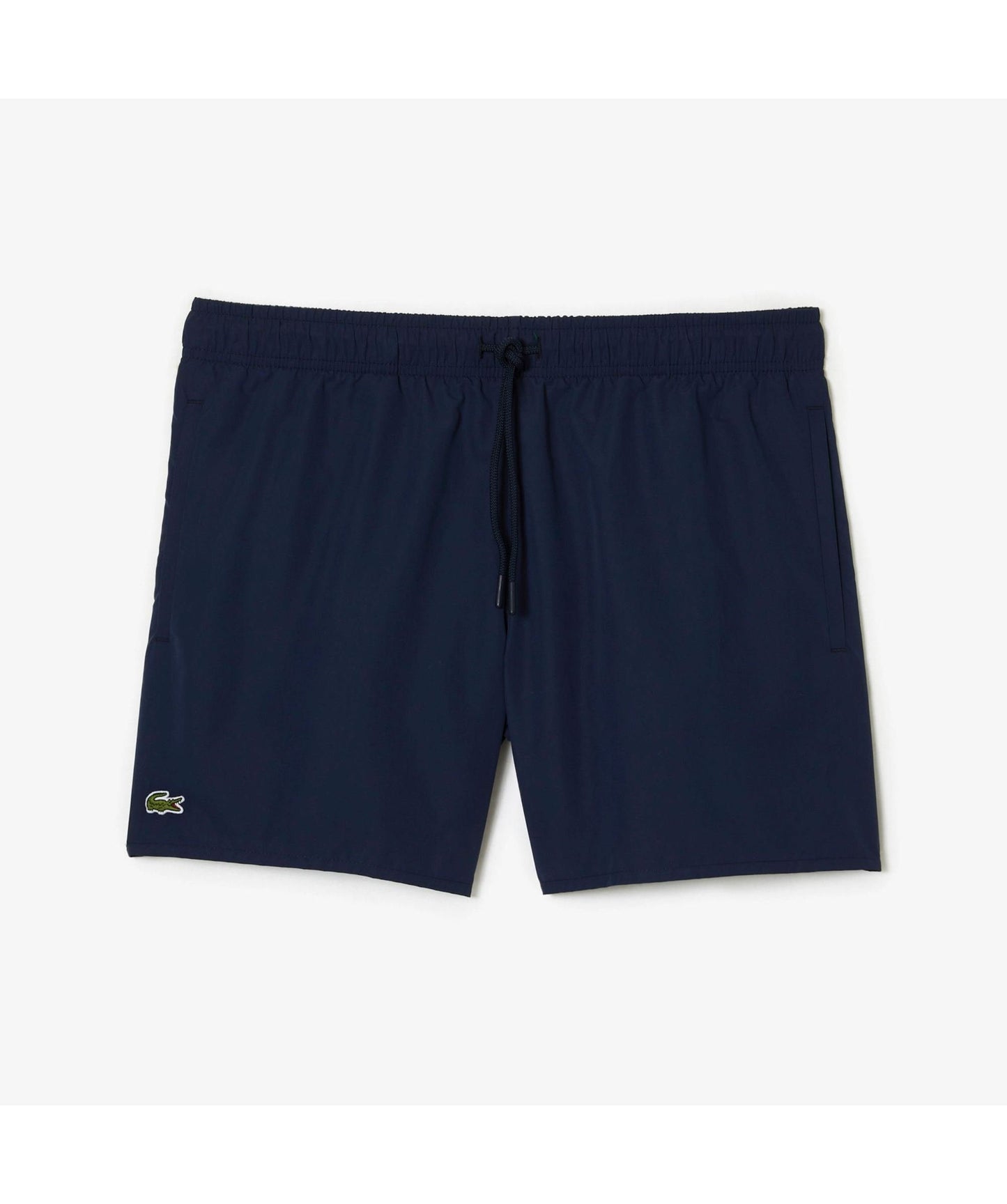 Lacoste Regular Fit Polyester Mid Length Mono chrome Swim Trunk In Navy