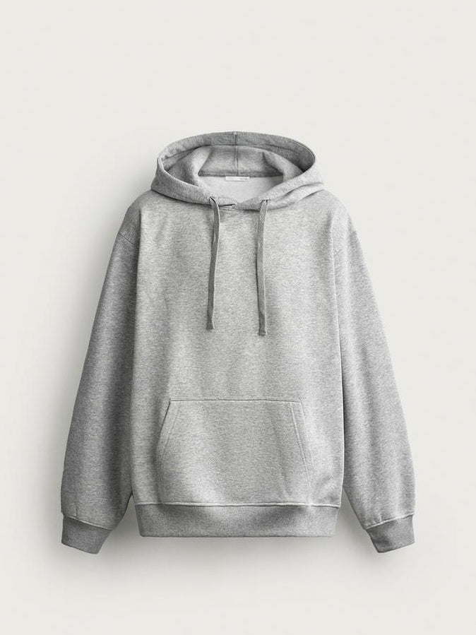Zara Regular Fit Heavyweight Hoodie In Grey
