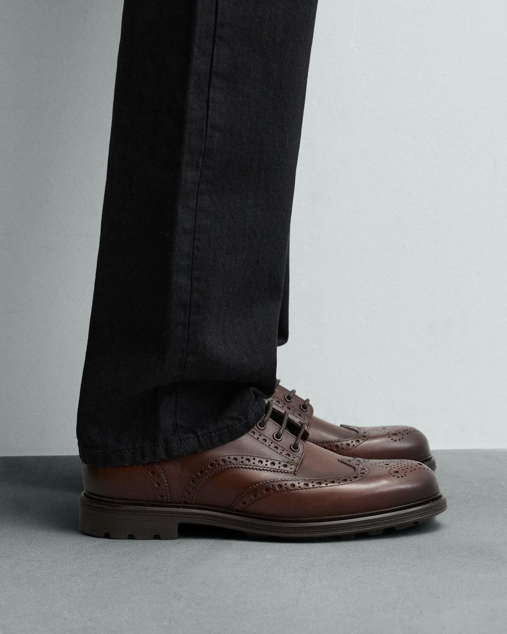 Zara Leather Derby Brogues Shoes