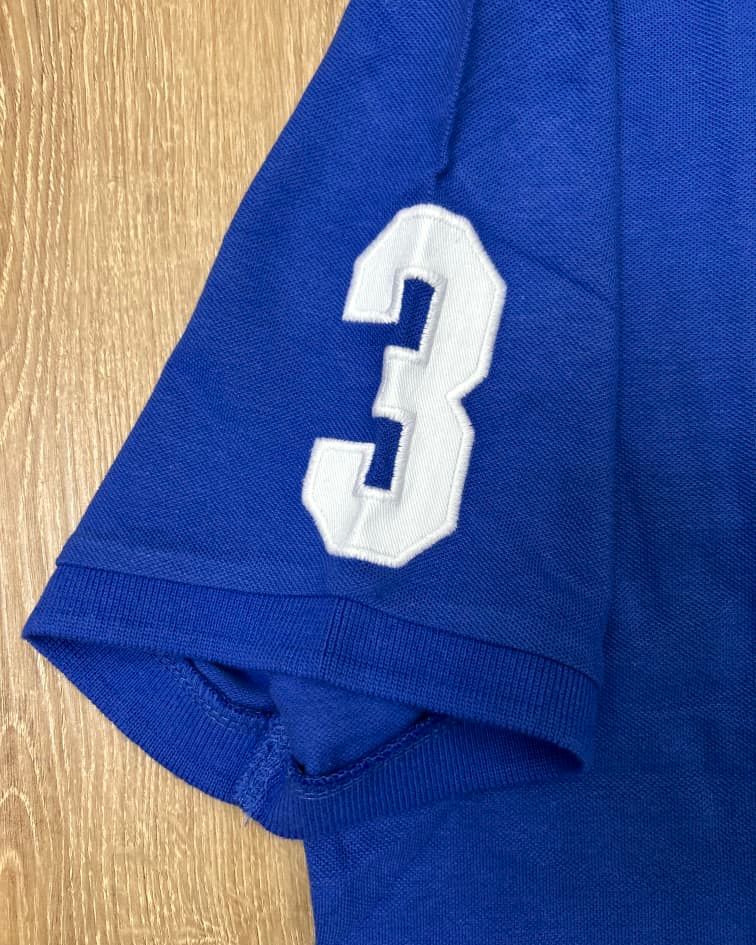 Regular Fit Pique Blue Big Logo Polo Shirt