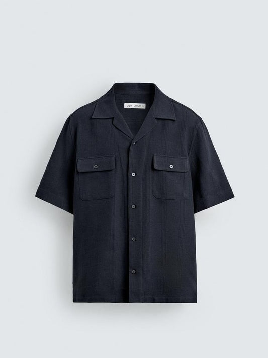Zara Striped Jacquard Pocket Shirt