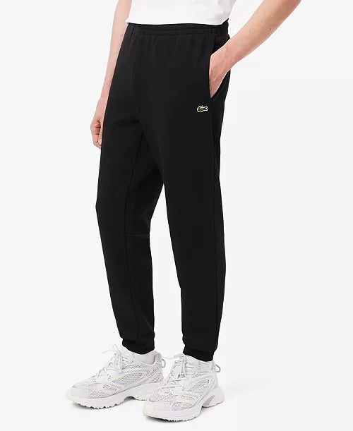 Lacoste Black Tapered Fleece Sweatpants In Black