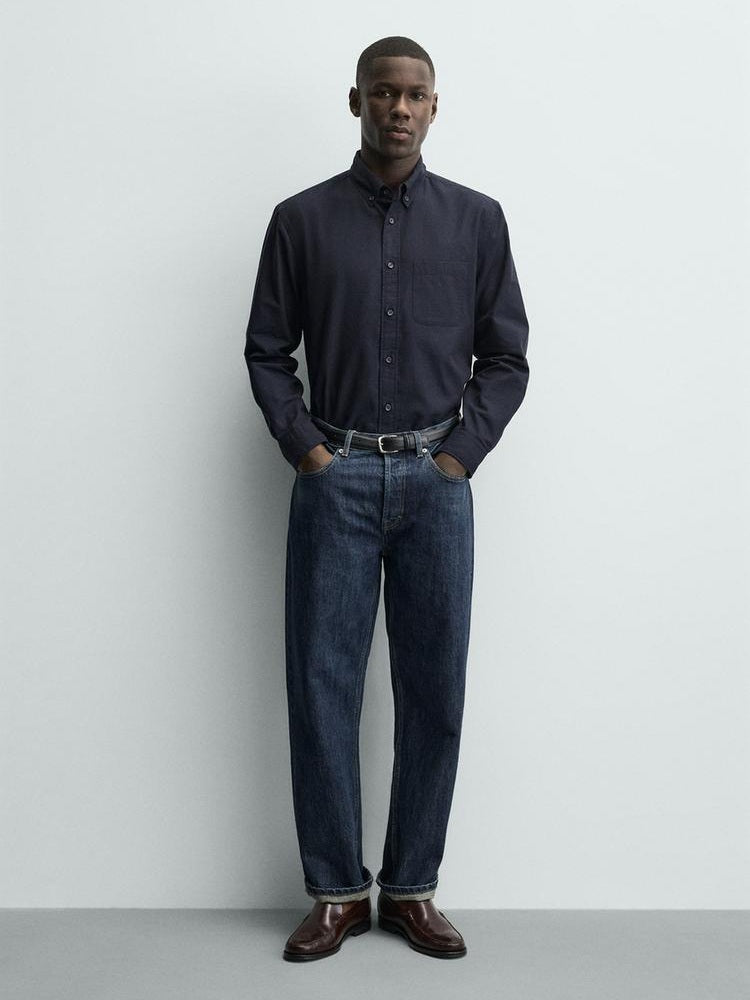 Zara Regular Fit Shirt in Navy