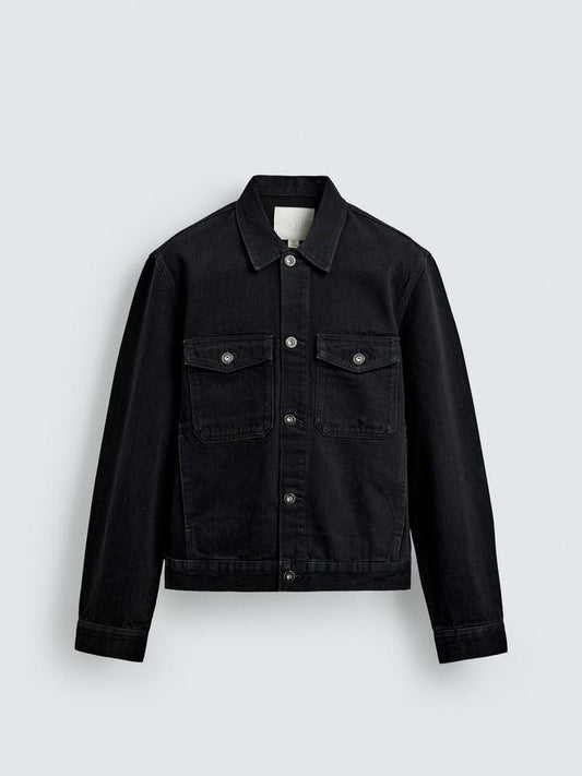 Zara Regular Fit Denim Jacket in Black
