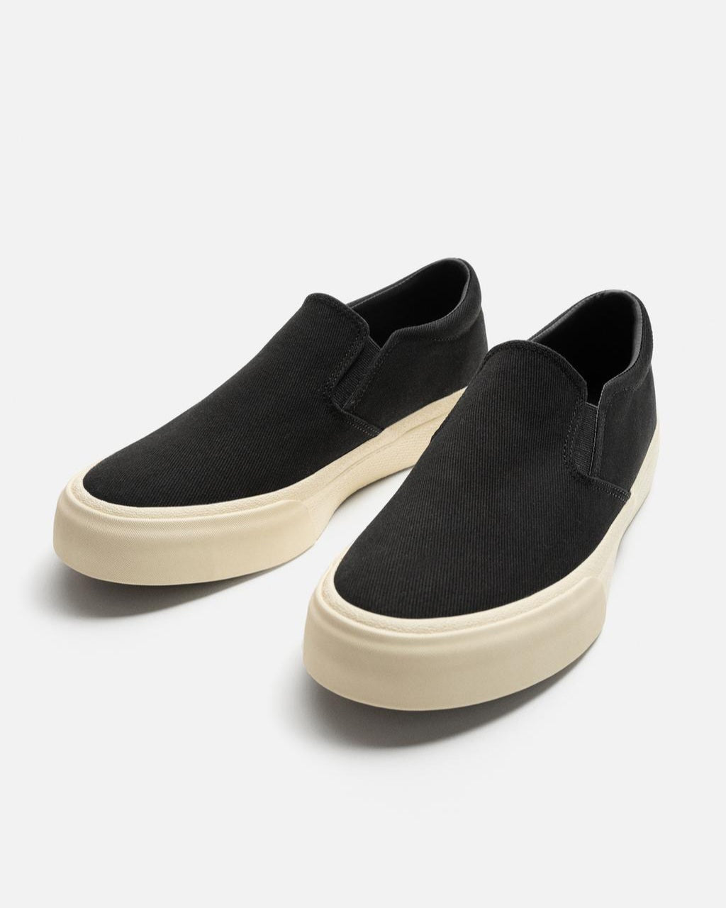 Zara Fabric Laceless Trainers in Black