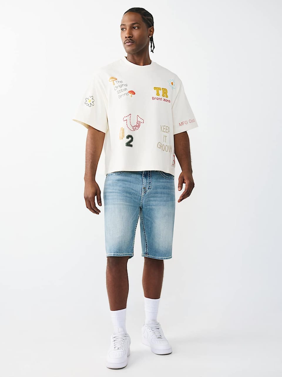 True Religion Multi Logo Boxy T-Shirt