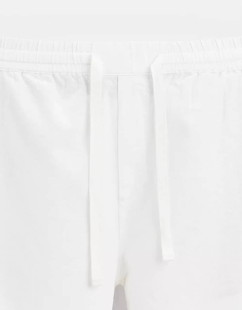 Zara Relaxed Fit Linen Trousers (White)