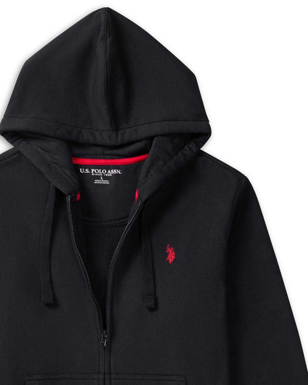 Us Polo Assn Fleece Full Zip Logo Hoodie With Pockets