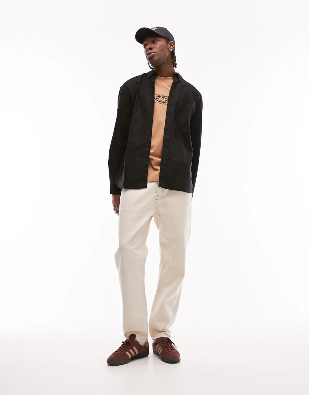 Topman Relaxed Fit Black Shirt