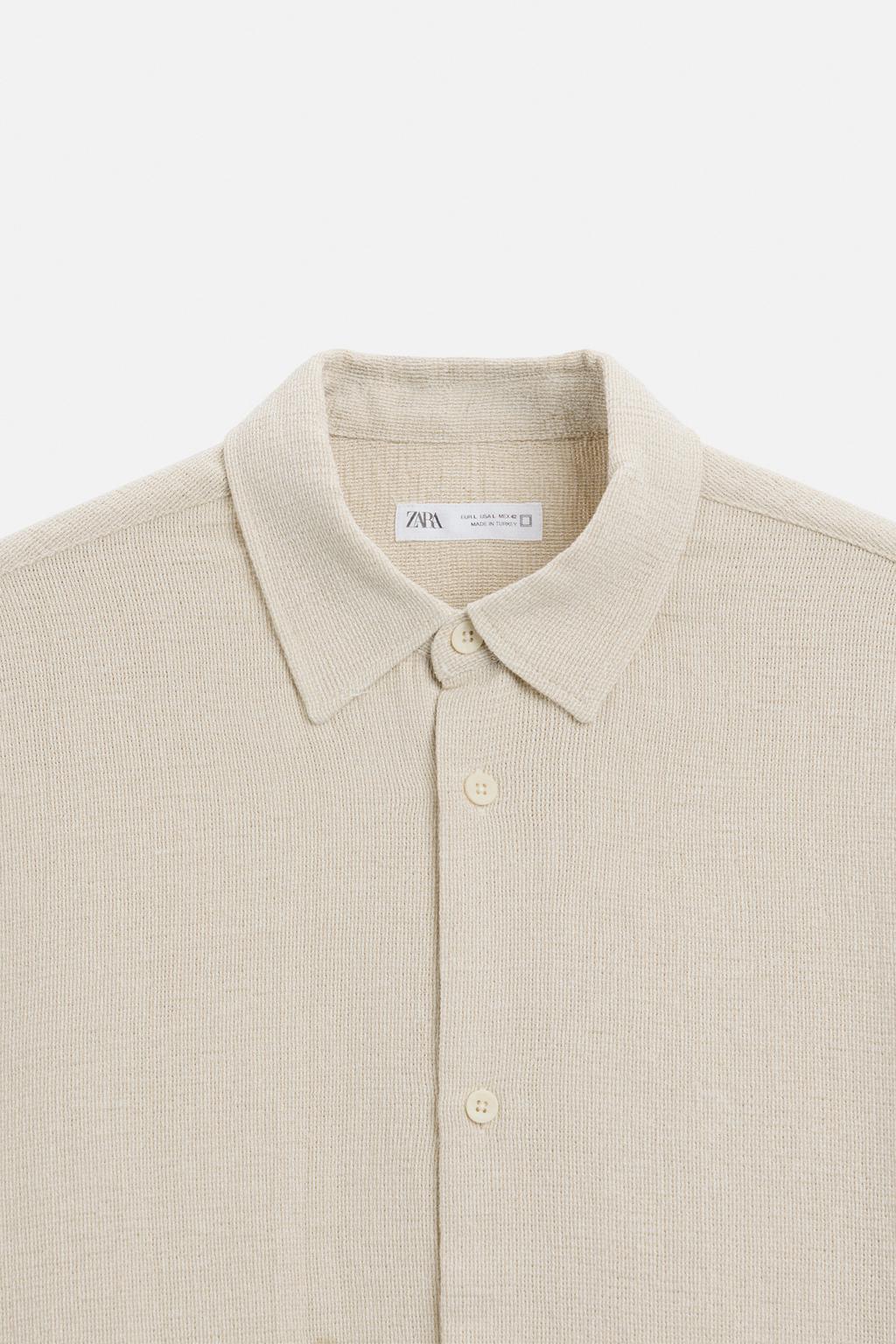 Zara Textured Shirt in Brown