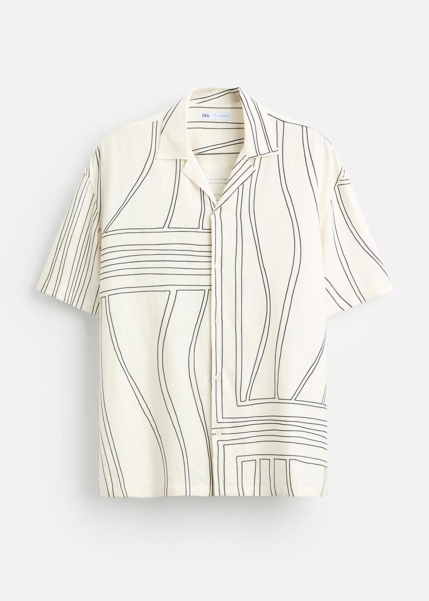 Zara - Cotton / Linen Blend Shirt in Pattern