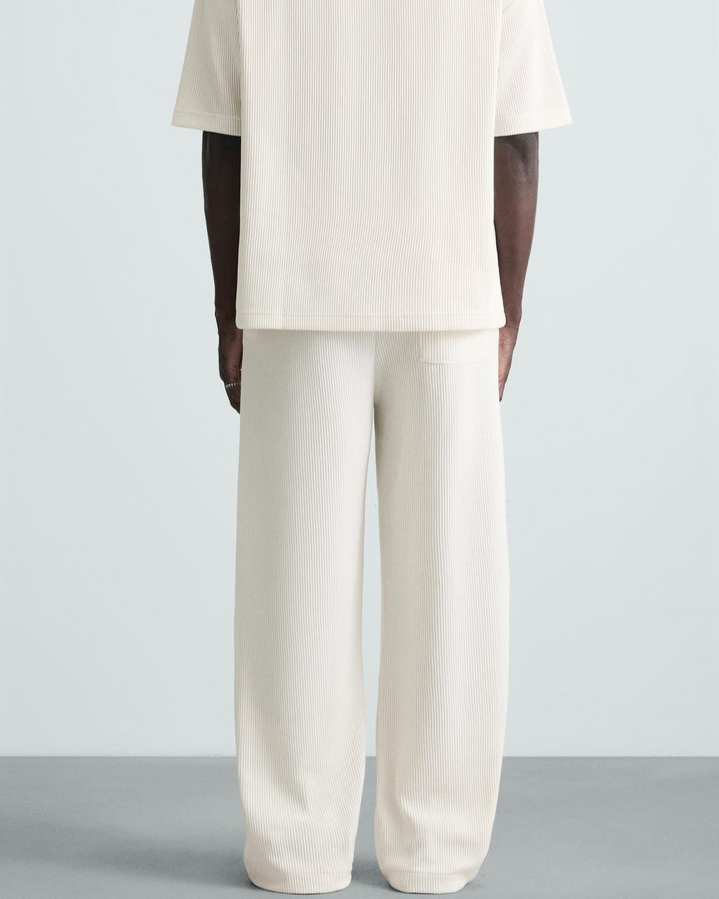 Zara Relaxed Fit Vertical Textured Pant