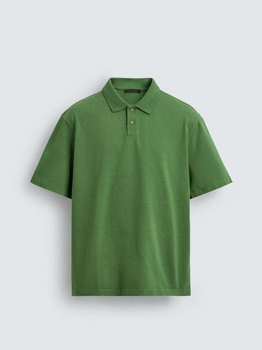 Zara Green Regular Fit Polo Shirt