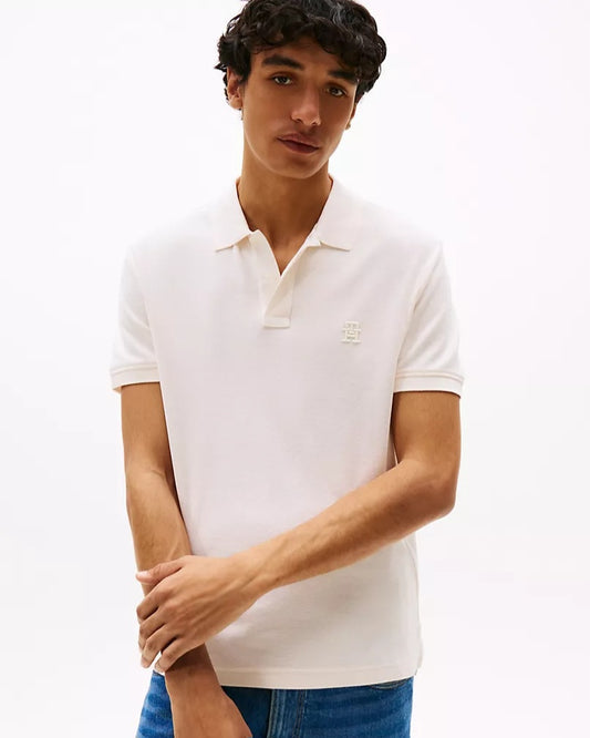Tommy Hilfiger Beige Monogram Regular Fit Polo Shirt