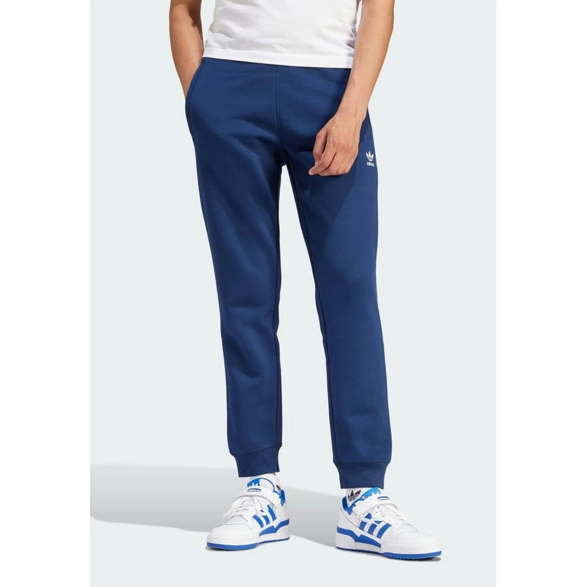 Adidas Regular Fit Trefoil Essential Fleece Jogger in Blue
