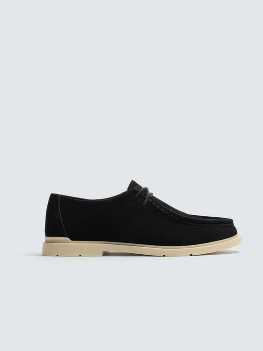 Zara Leather Casual Shoes in Black