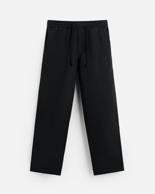 Zara Relaxed Fit Linen Trousers (Black)