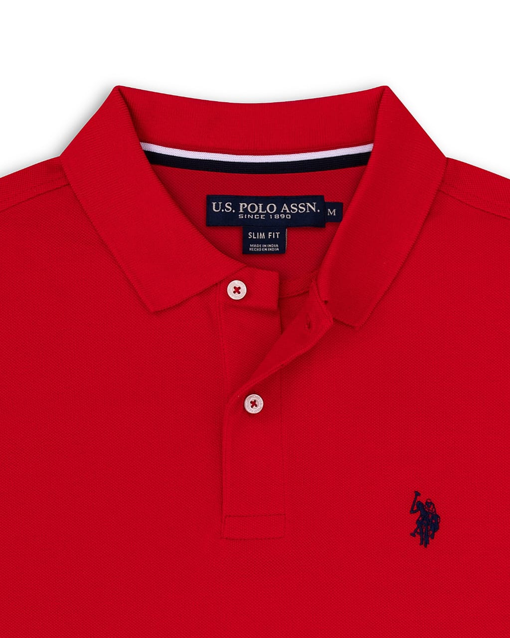 US Polo Assn Slim Fit Pique Polo Shirt In Red