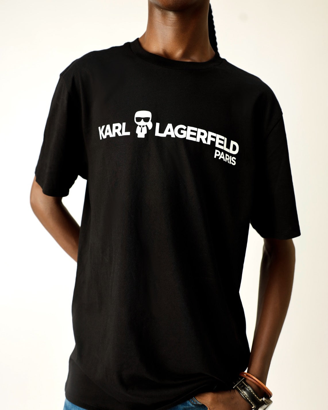 Karl Lagerfeld Paris Print Black T-shirt