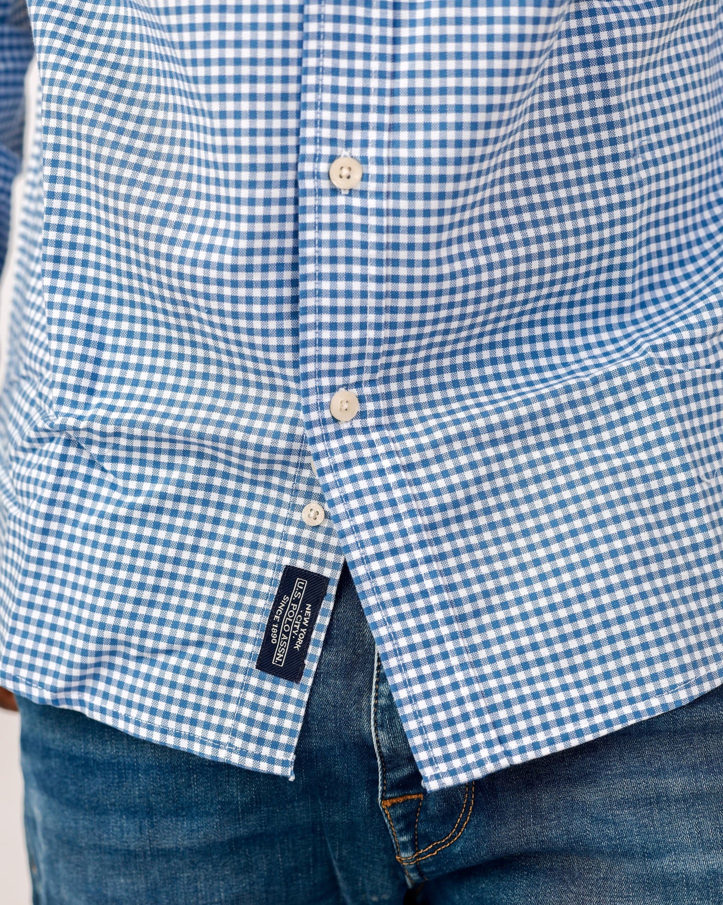 Regular Fit Light Blue Oxford Cotton Check Shirt
