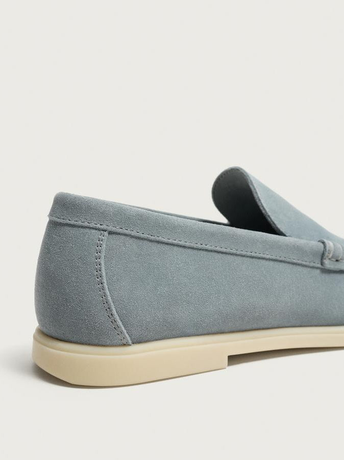 Zara Casual Leather Loafer In Blue