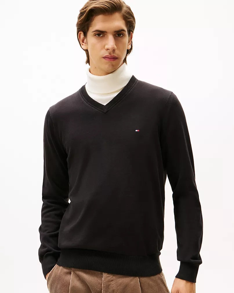 Tommy Hilfiger Black V-neck Sweater