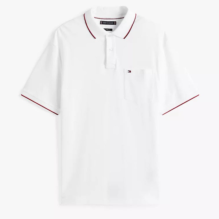 Tommy Hilfiger Classic Fit White Pocket Polo Shirt