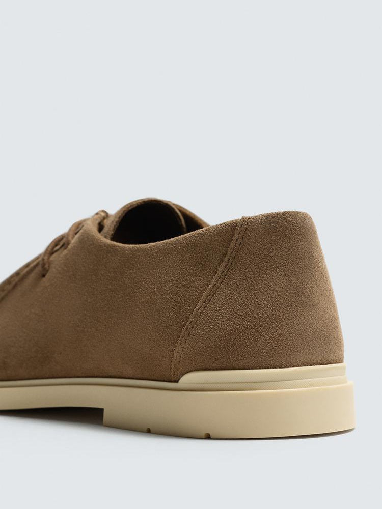 Zara Casual Leather Shoes in Brown