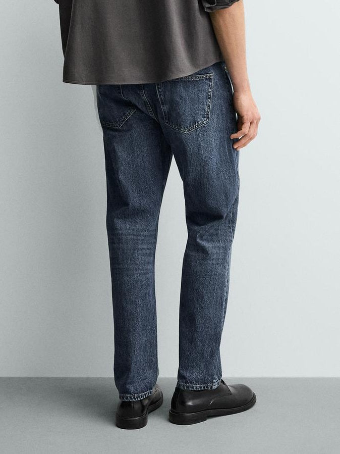 Zara Blue Straight Fit Denim Pants