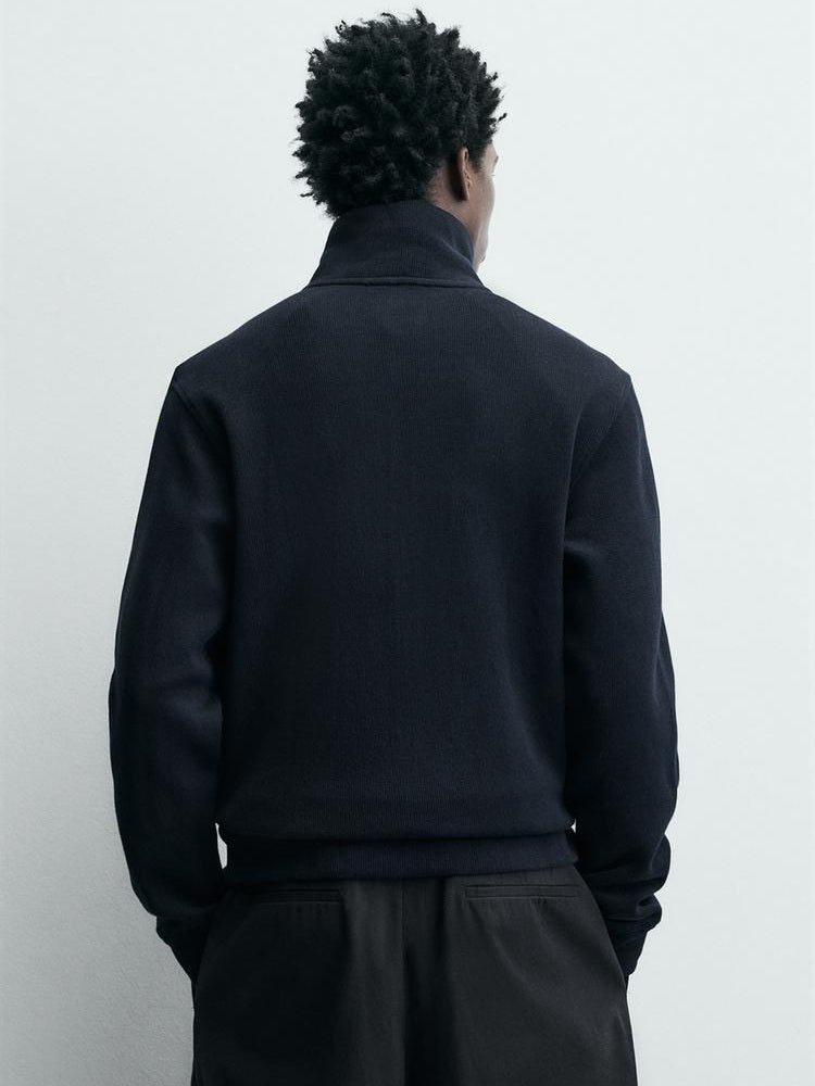 Zara Regular Fit Interlock Ribbed Jacket