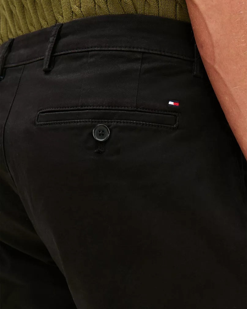 Tommy Hilfiger Black Straight-leg Chinos Pants