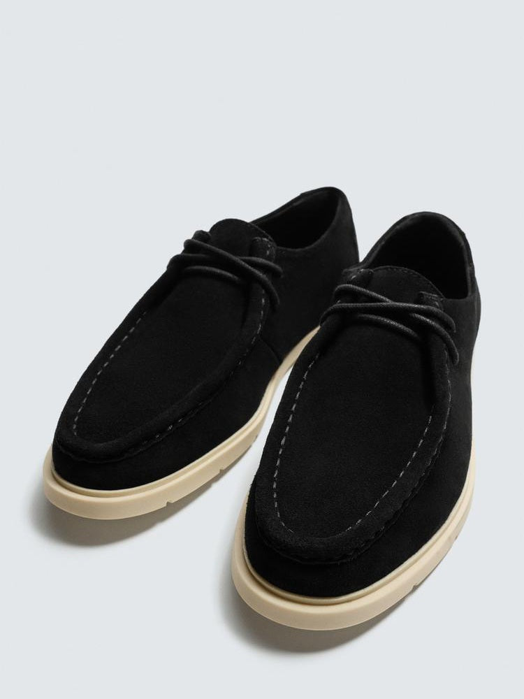Zara Leather Casual Shoes in Black
