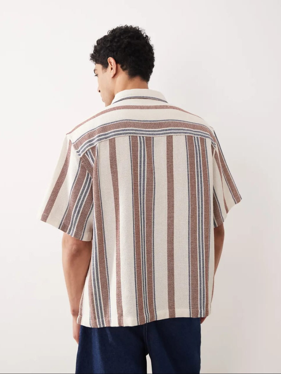 Asos Oversized Textured Stripe Shirt