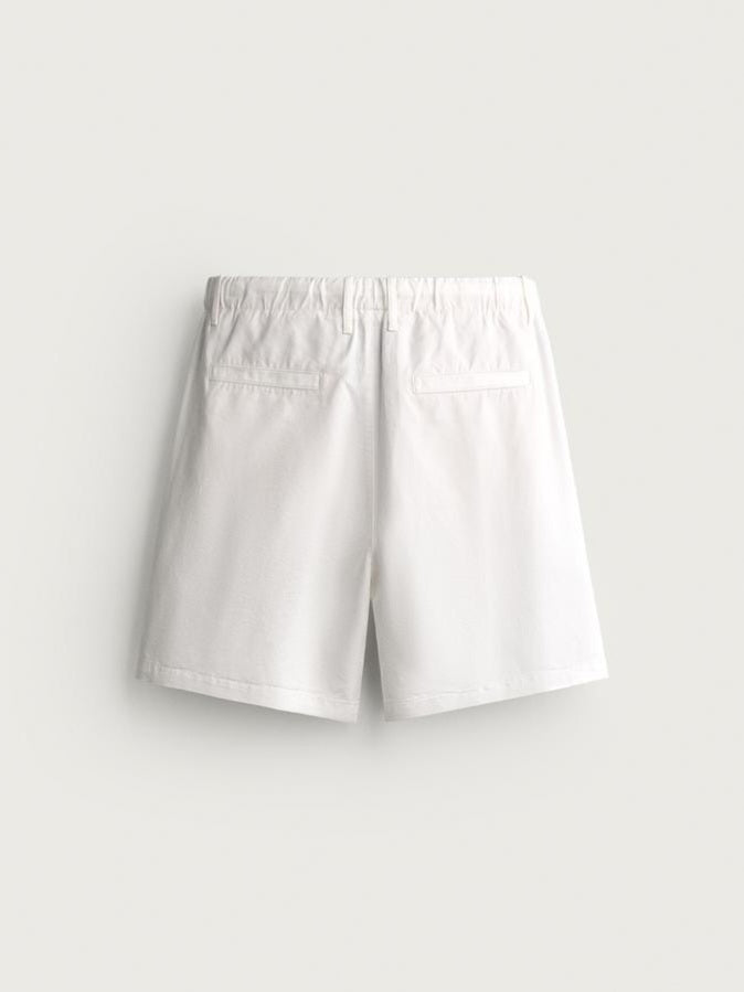 Zara Regular Fit Cotton-Lyocell Short In White
