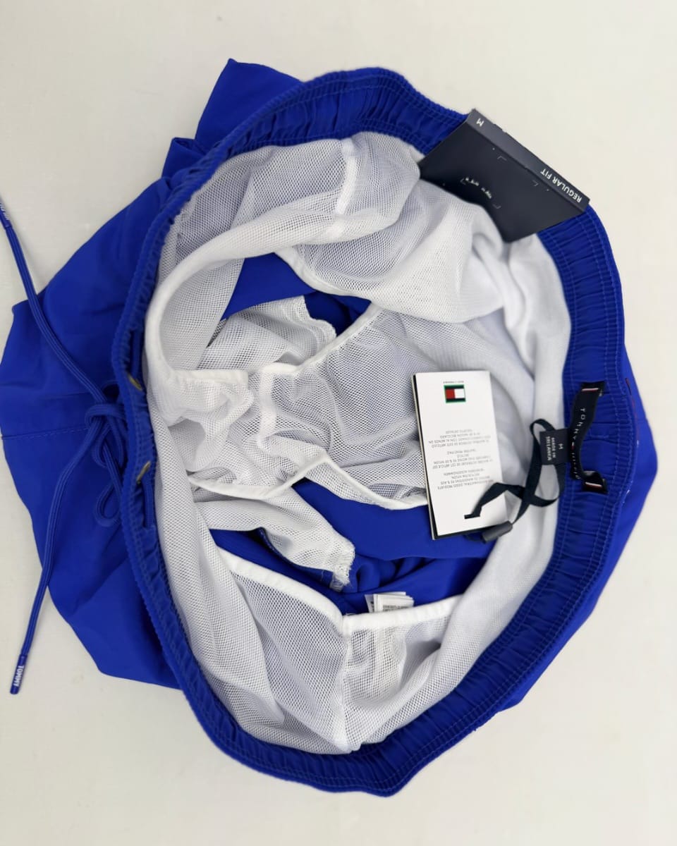 Tommy Hilfiger Regular Fit Essential Flag Swim Short In Blue