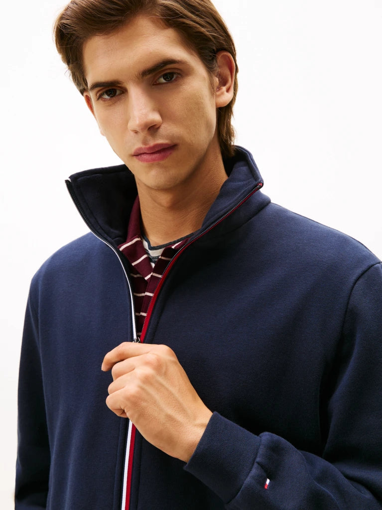 Tommy Hilfiger Signature Stripe Zip Sweatshirt in Navy