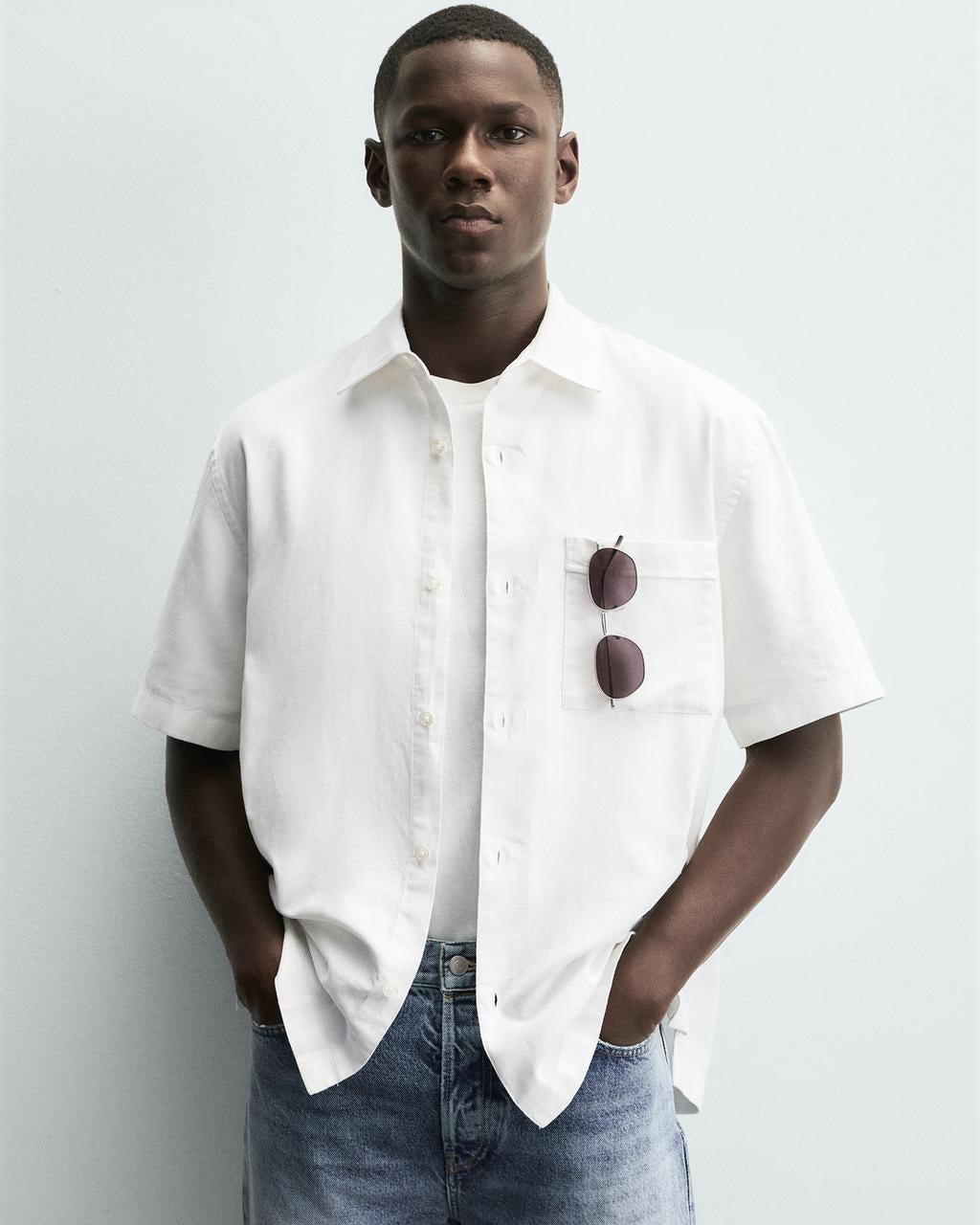 Zara Short Sleeve Cotton/Linen Shirt