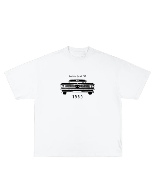 Greycoast White Coastal Drive '89 Graphic T-shirt