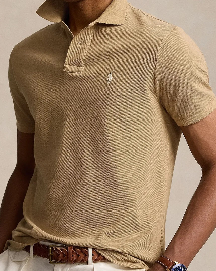 Polo Ralph Lauren Beige Mesh Polo Shirt